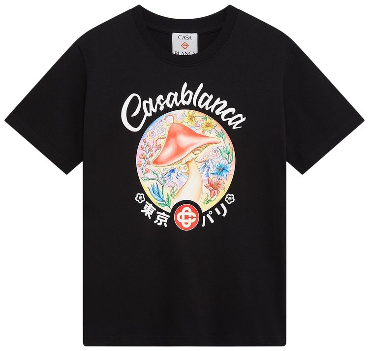 Casablanca Printed T Shirt Mushroom Emblem