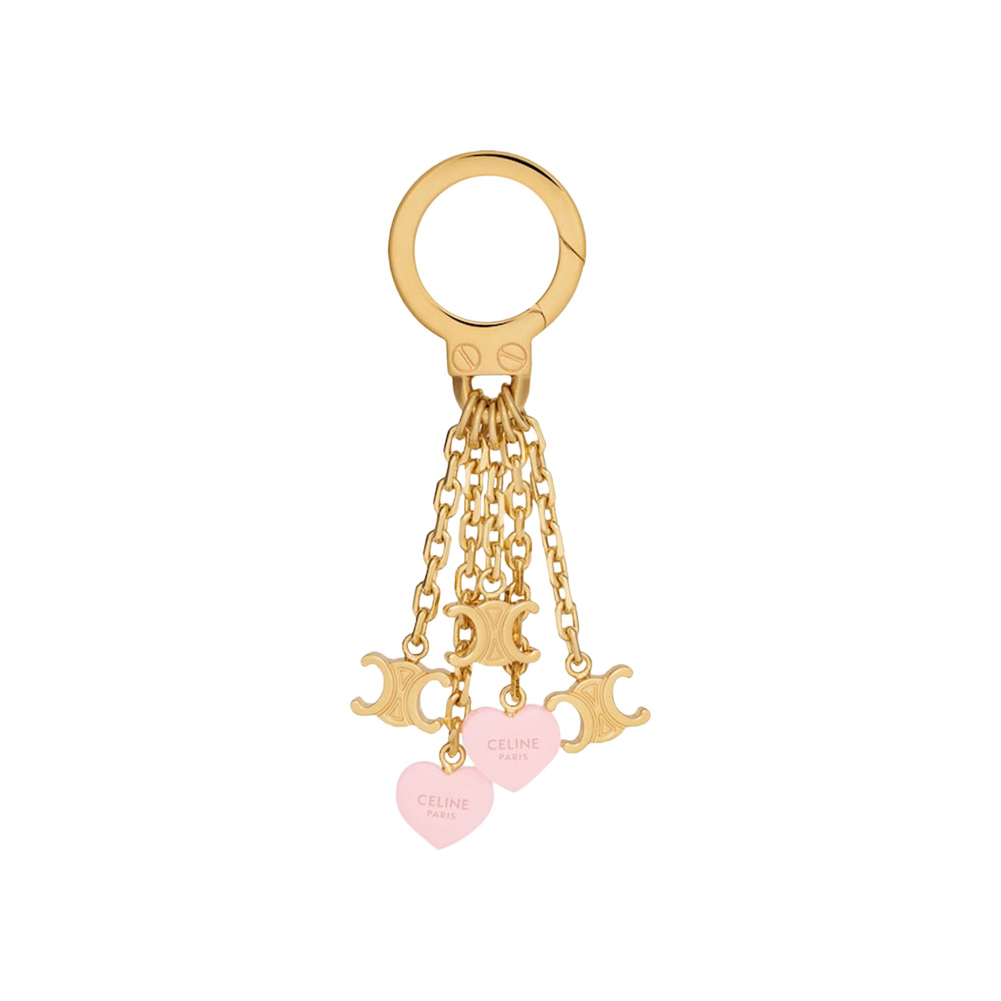 Buy CELINE Triomphe Heart Chain Charm 'Light Pink' - 49J697GGP