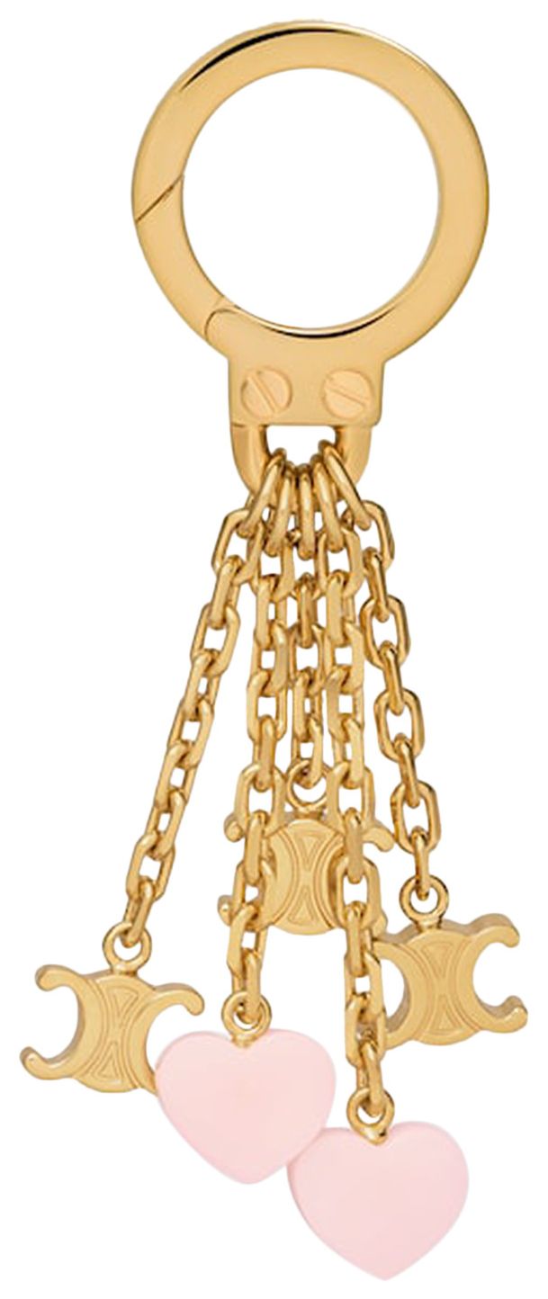 CELINE Triomphe Heart Chain Charm Light Pink