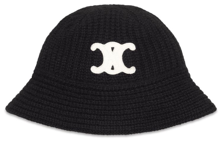 CELINE Embroidered Triomphe Bell Hat Black