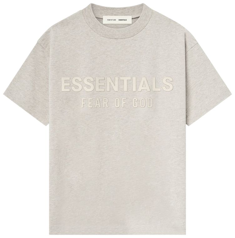 Fear of God Essentials Kids Classic Crewneck T Shirt Heather Stone