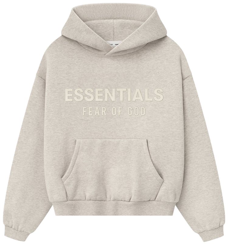 Fear of God Essentials Kids Fleece Hoodie Heather Stone