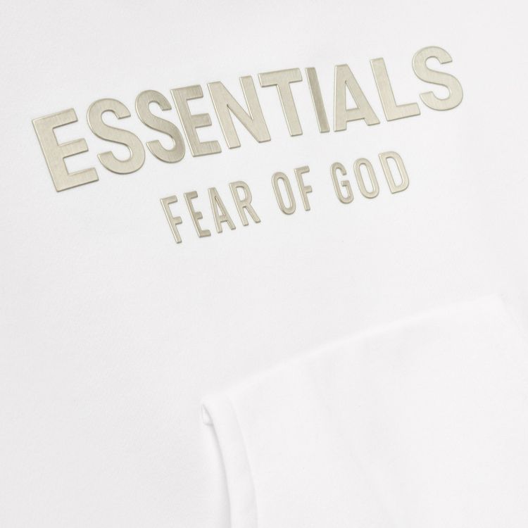 Fear of God Essentials Kids Fleece Hoodie Cloud White