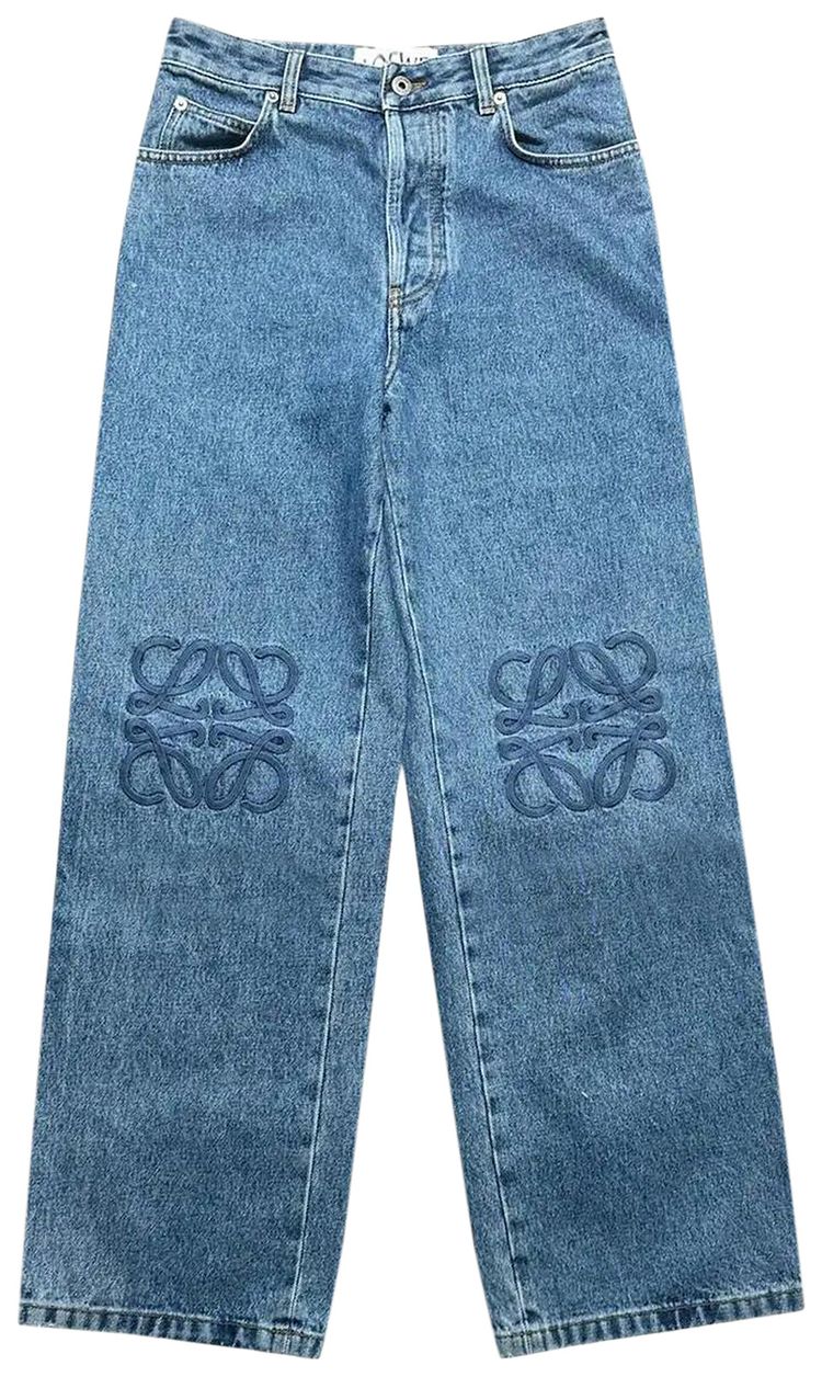 Loewe Anagram Baggy Jeans Mid Blue Denim