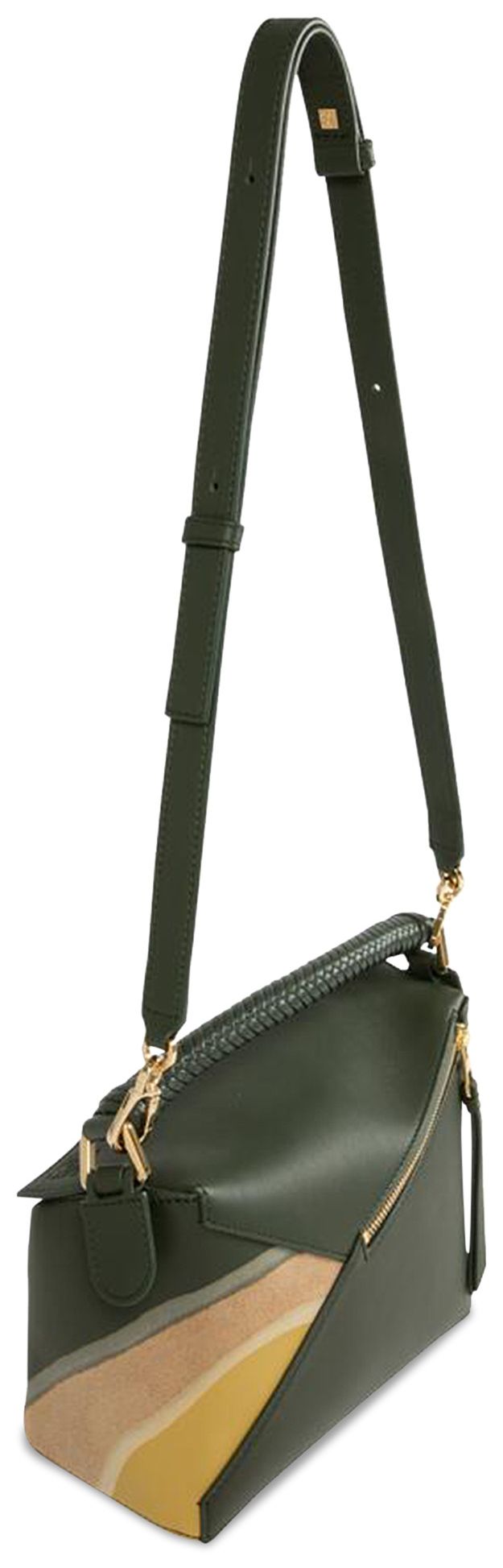 Loewe Small Puzzle Edge Bag Bottle GreenOchre