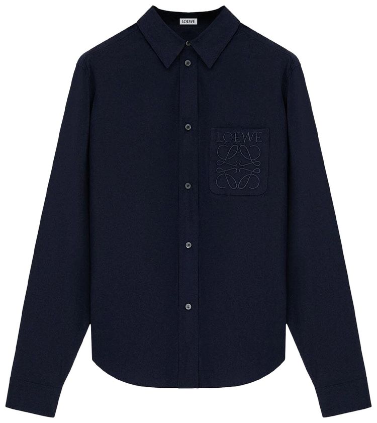 Loewe Anagram Embroidered Shirt Dark Navy