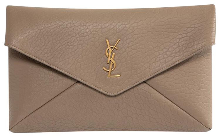 Saint Laurent Cassandre Large Envelope Pouch Dusty Grey