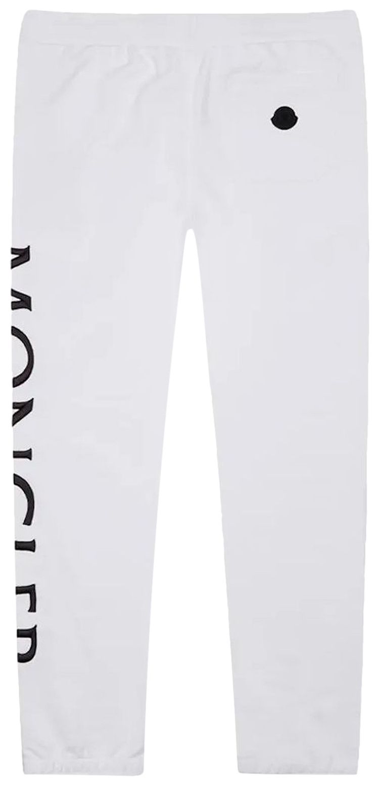 Moncler Split Embroidered Logo Sweatpants White