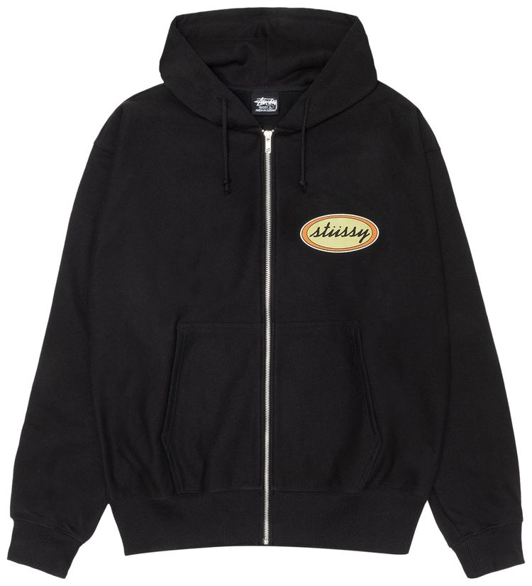 Stussy x Our Legacy Work Shop Oval Zip Hoodie Black
