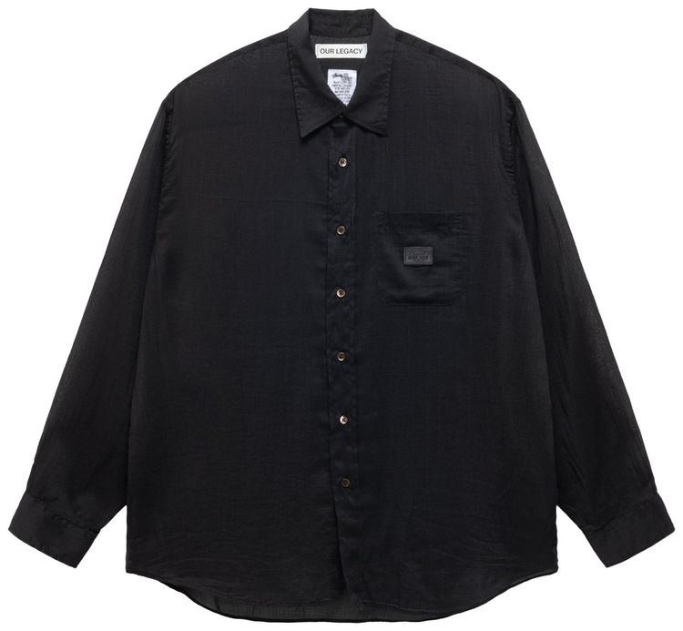Stussy x Our Legacy Work Shop Shirt Black Cotton Silk