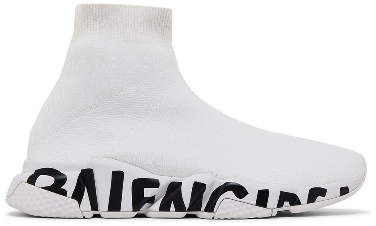 Balenciaga Speed Sneaker Midsole Graffiti   White Black