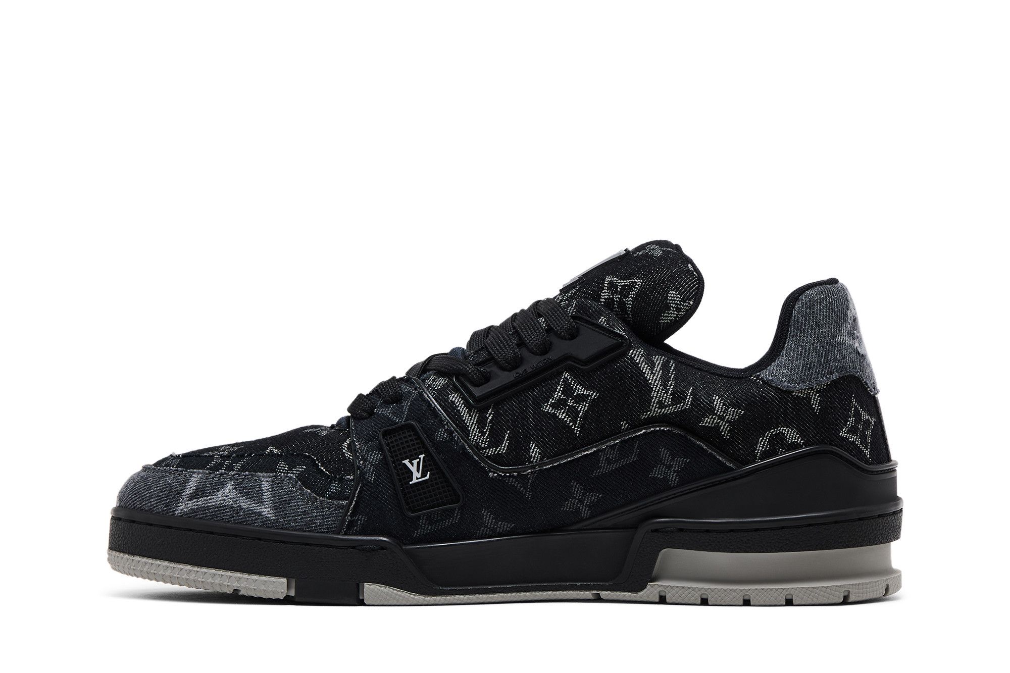 ★ Louis Vuitton ★ LV Trainer Sneaker Monogram Denim Black Louis Vuitton LV Trainer Black Monogram Denim Men's - 1AC4ZG