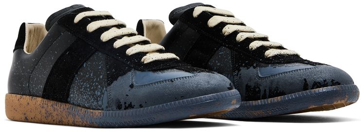 Maison Margiela Replica Low Paint Splatter   Black Pewter