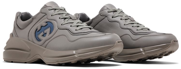 Gucci Rhyton Interlocking G   Dusty Grey Aqua Blue