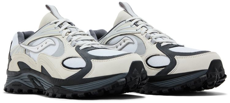 Saucony Grid Aura X Grey Pack   White Silver