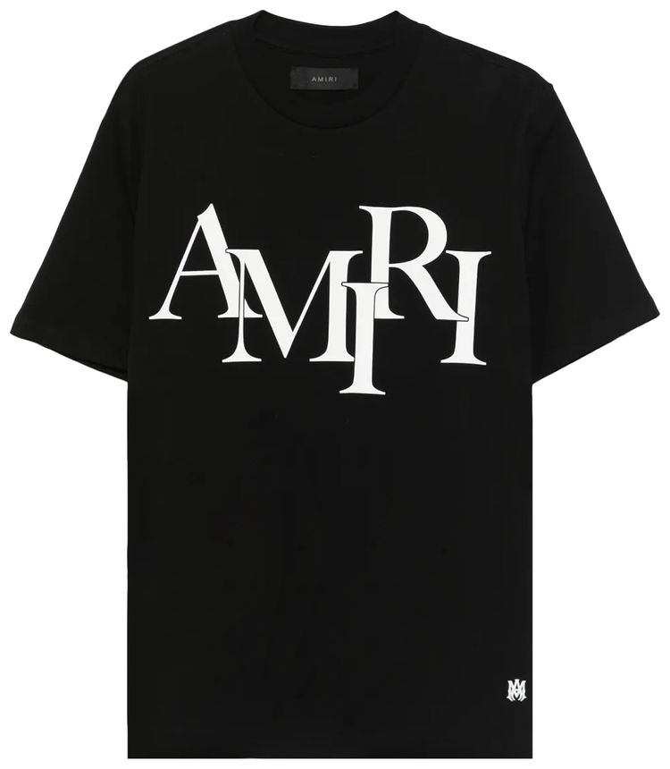 Amiri Staggered Logo Tee Black