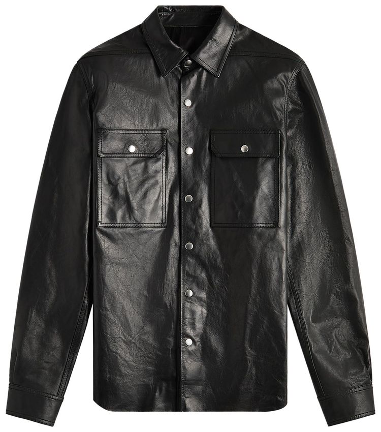 Rick Owens Giacca In Pelle Outershirt Black