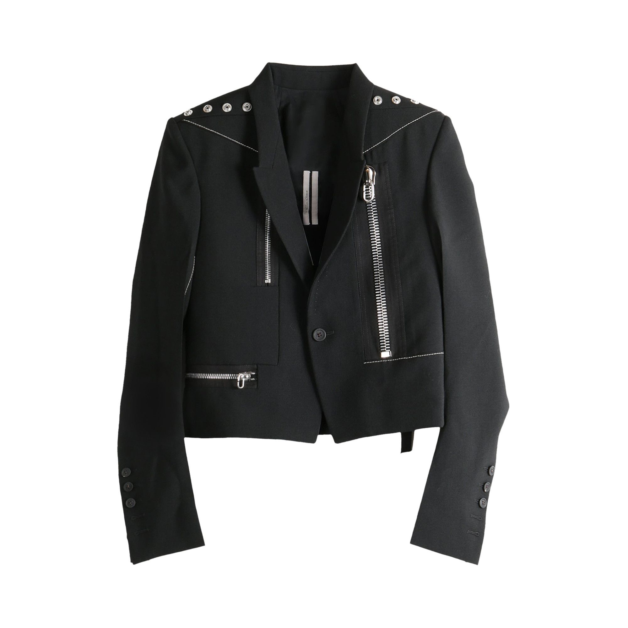Rick Owensフリル ジャケット Buy Rick Owens Giacca Alice Jacket 'Black/Pearl' - RP02E4757