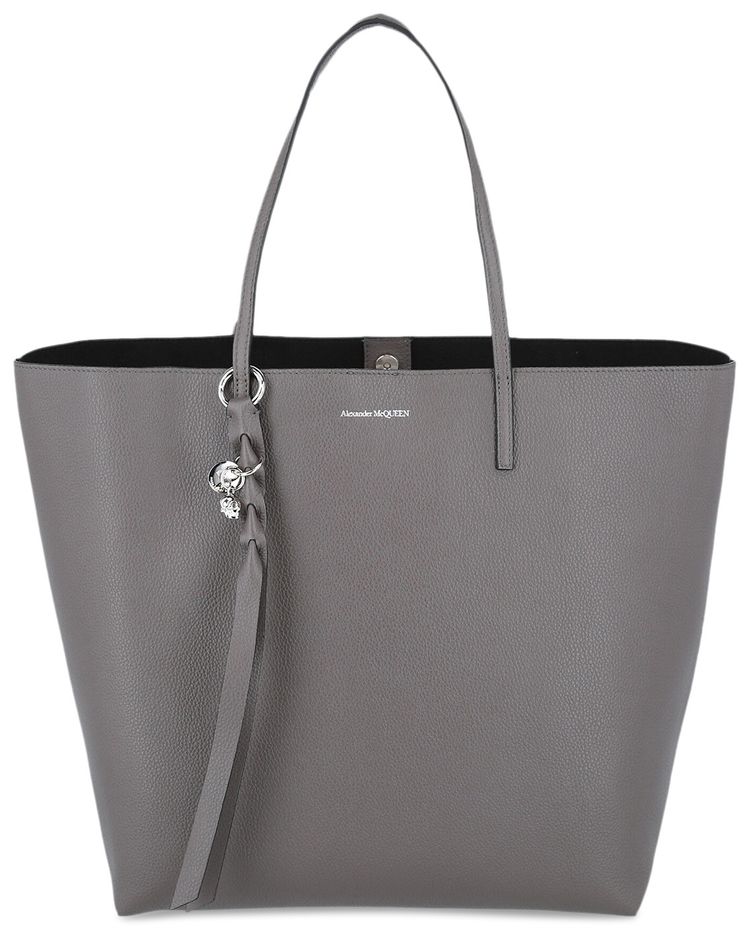 Alexander McQueen Large Skull Leather Shopper Bag Graphite