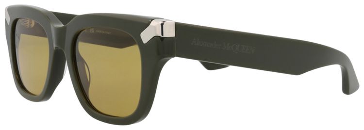 Alexander McQueen Square Sunglasses GreenBrown