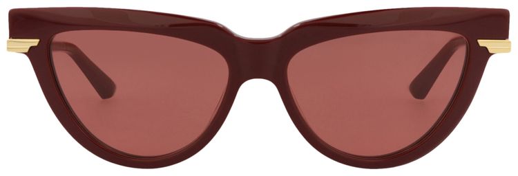 Bottega Veneta Cat Eye Recycled Sunglasses BurgundyGoldRed
