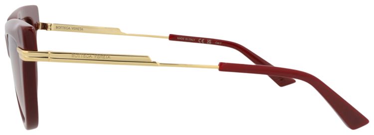 Bottega Veneta Cat Eye Recycled Sunglasses BurgundyGoldRed