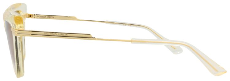 Bottega Veneta Cat Eye Recycled Sunglasses YellowGoldBrown