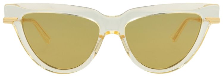 Bottega Veneta Cat Eye Recycled Sunglasses YellowGoldBrown