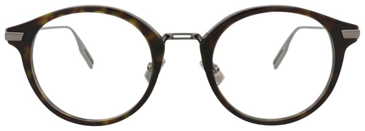 Dior Round Optical Glasses HavanaSilverTransparent