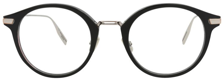 Dior Round Optical Glasses BlackSilverTransparent