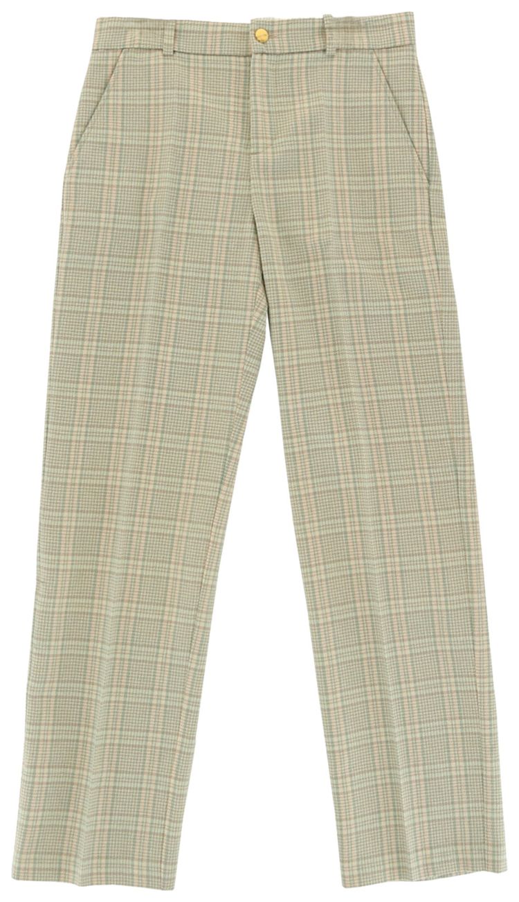 Gucci Kids Wool Blend Check Patterned Trousers White