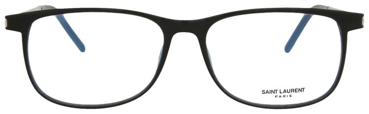 Saint Laurent Square Optical Glasses BlackSilverTransparent