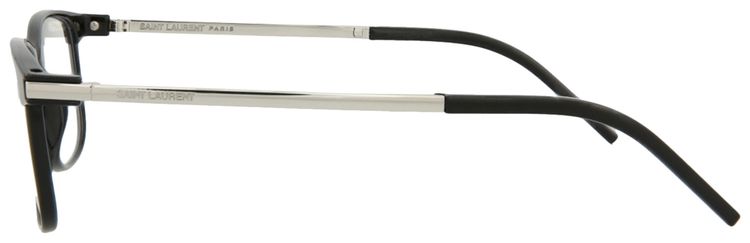 Saint Laurent Square Optical Glasses BlackSilverTransparent