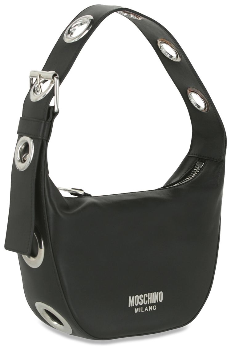 Moschino Eyelets Shoulder Bag Black