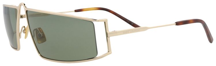 Saint Laurent Square Sunglasses GoldGreen