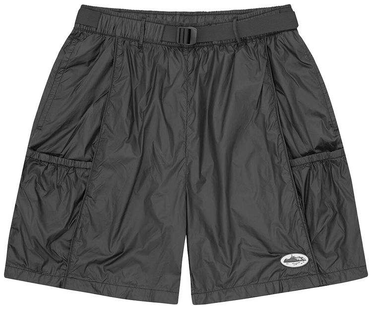 Corteiz Alcatraz Nylon Patch Shorts Black