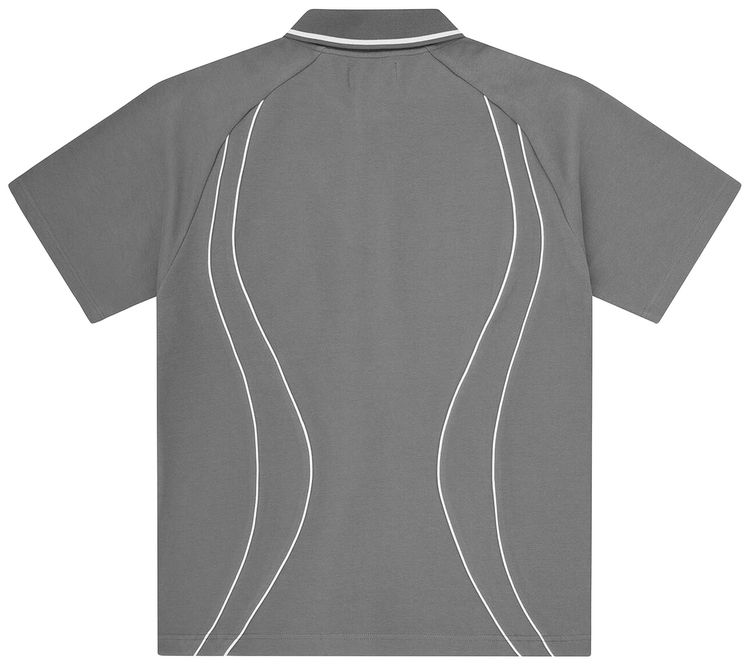 Corteiz Island Pique Polo Shirt Grey