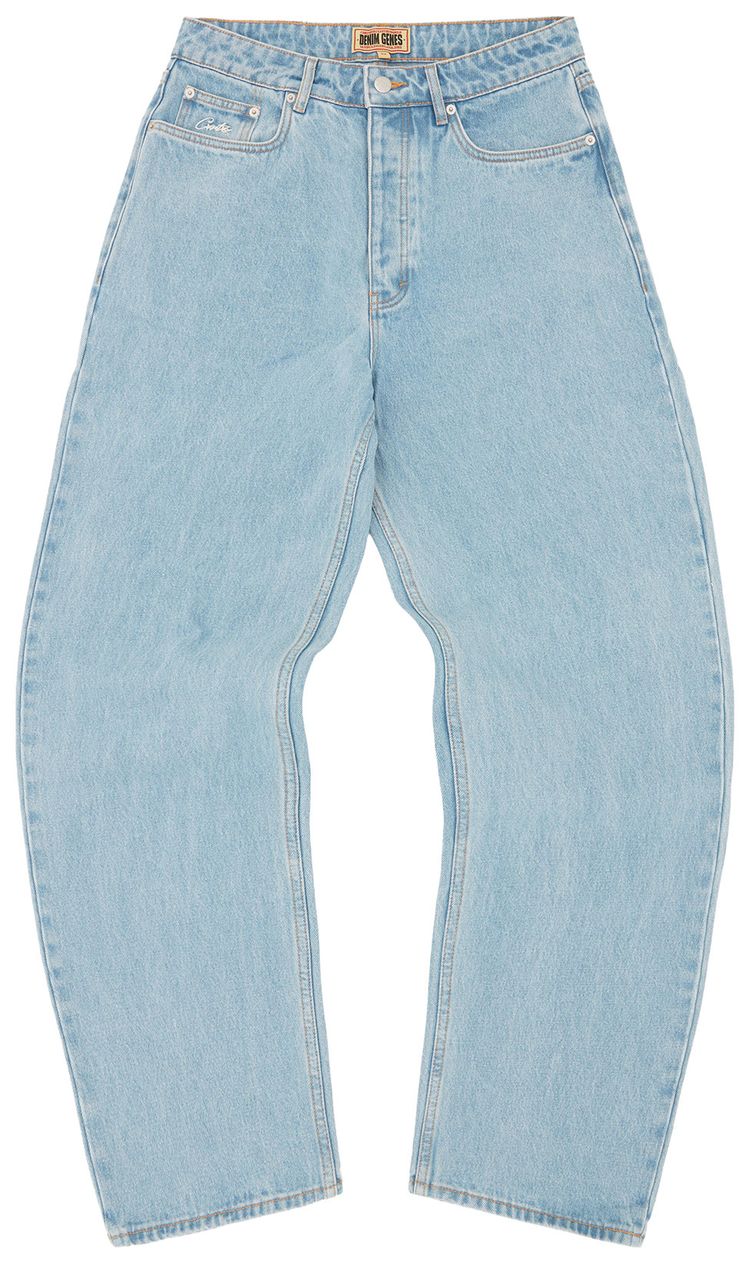 Corteiz Dual Stripe Baggy Jeans Stonewash