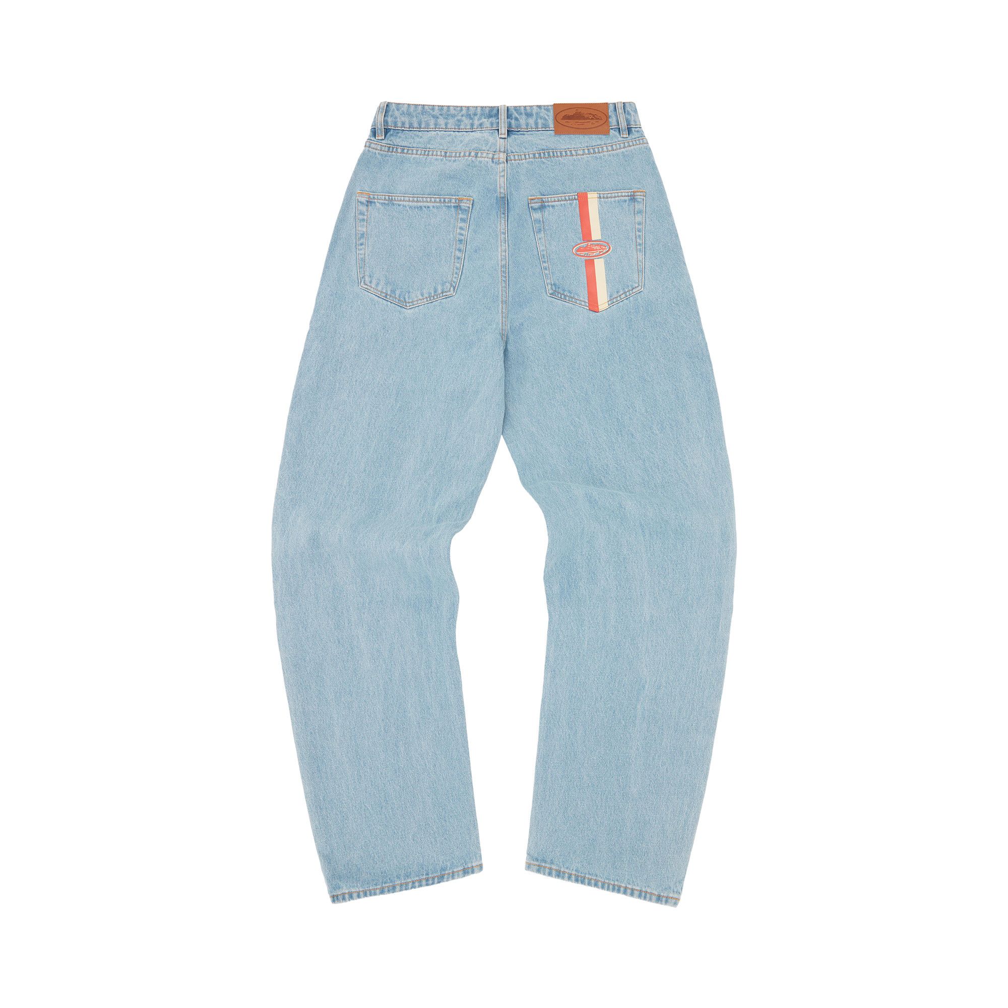 Buy Corteiz Dual Stripe Baggy Jeans 'Stonewash' - CRTZ0108 216