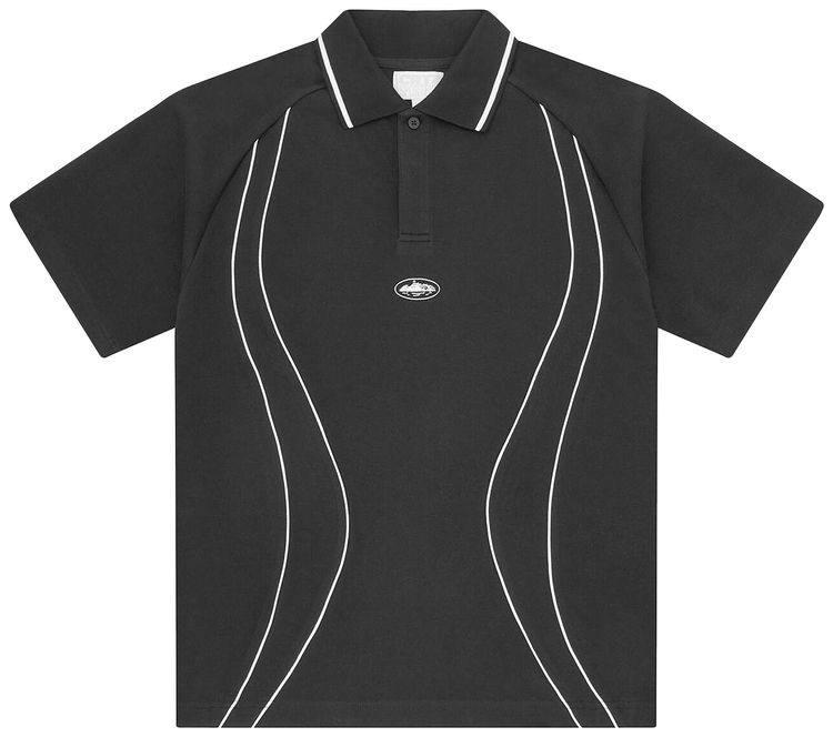 Corteiz Island Pique Polo Shirt Black