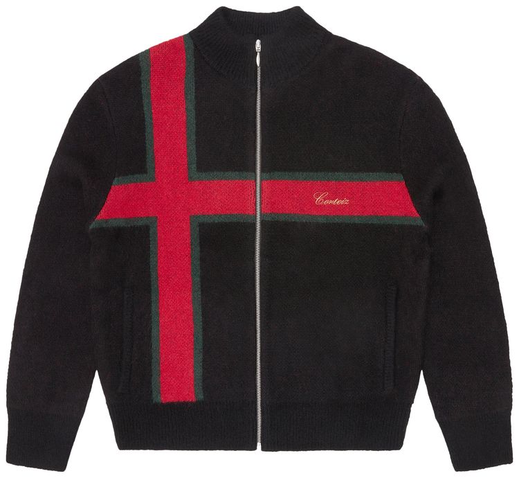 Corteiz Lux Knit Zip Up Black