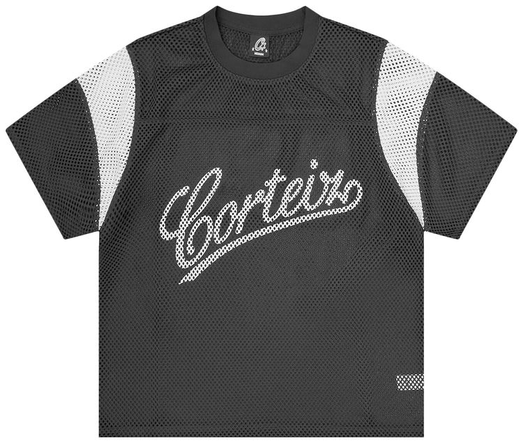 Corteiz Open Mesh Panel Jersey BlackWhite