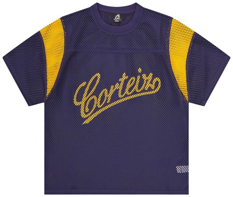 Corteiz Open Mesh Panel Jersey NavyYellow