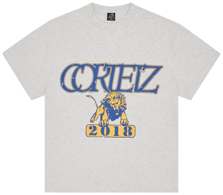 Corteiz Lion Boxy Heavyweight Tee Light Heather