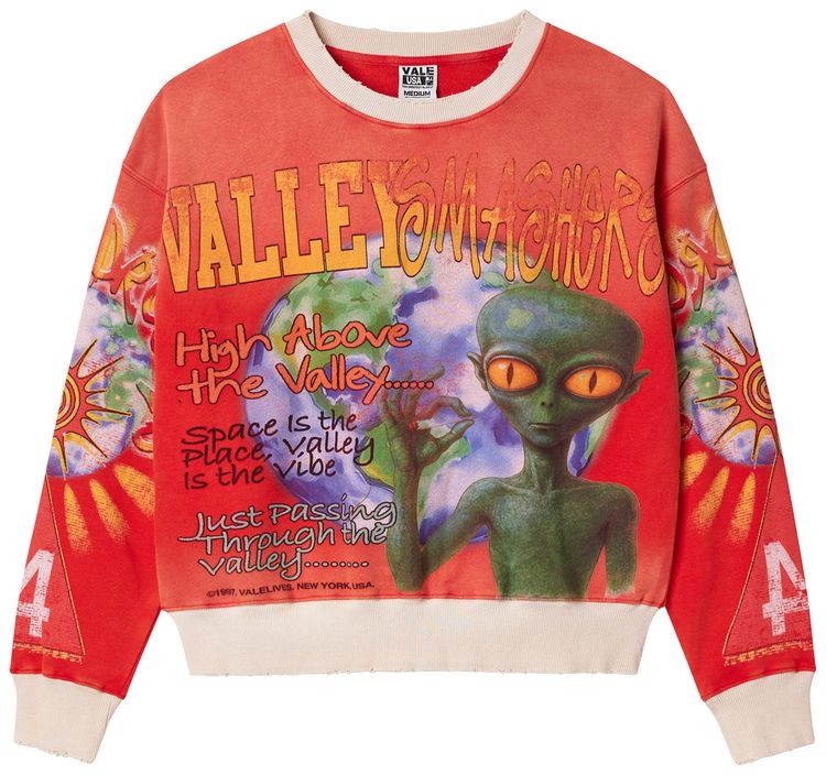 Vale Forever Red Alien Crewneck Orange