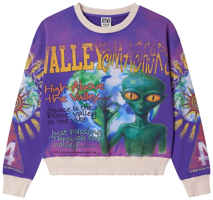 Vale Forever Space Alien Crewneck Purple