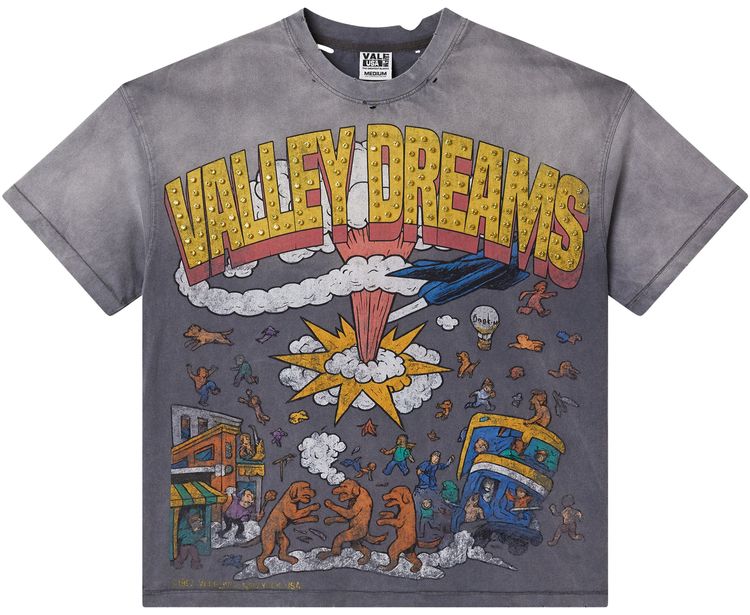 Vale Forever Faded Chaos Bling Tee Gray