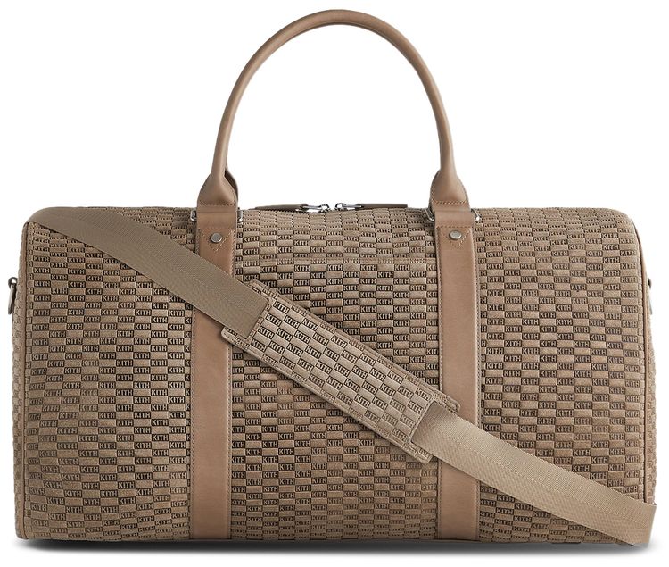 Kith Monogram Suede Duffle Bag Taupe