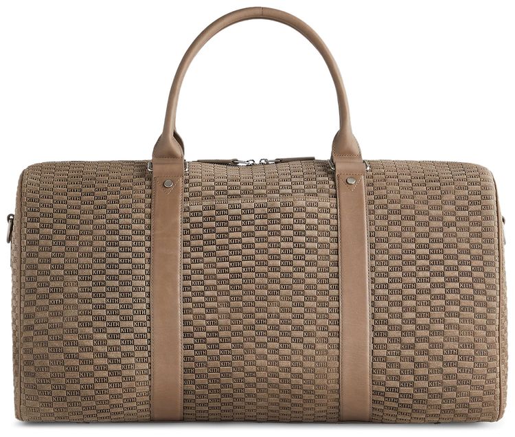 Kith Monogram Suede Duffle Bag Taupe