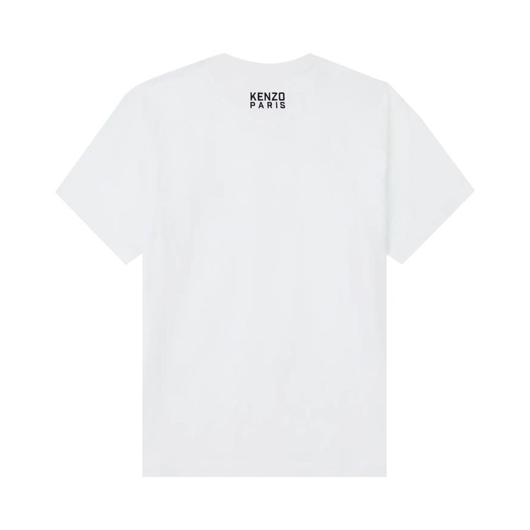 Kenzo Gots Happy Tiger Embroidered Classic T Shirt Off White